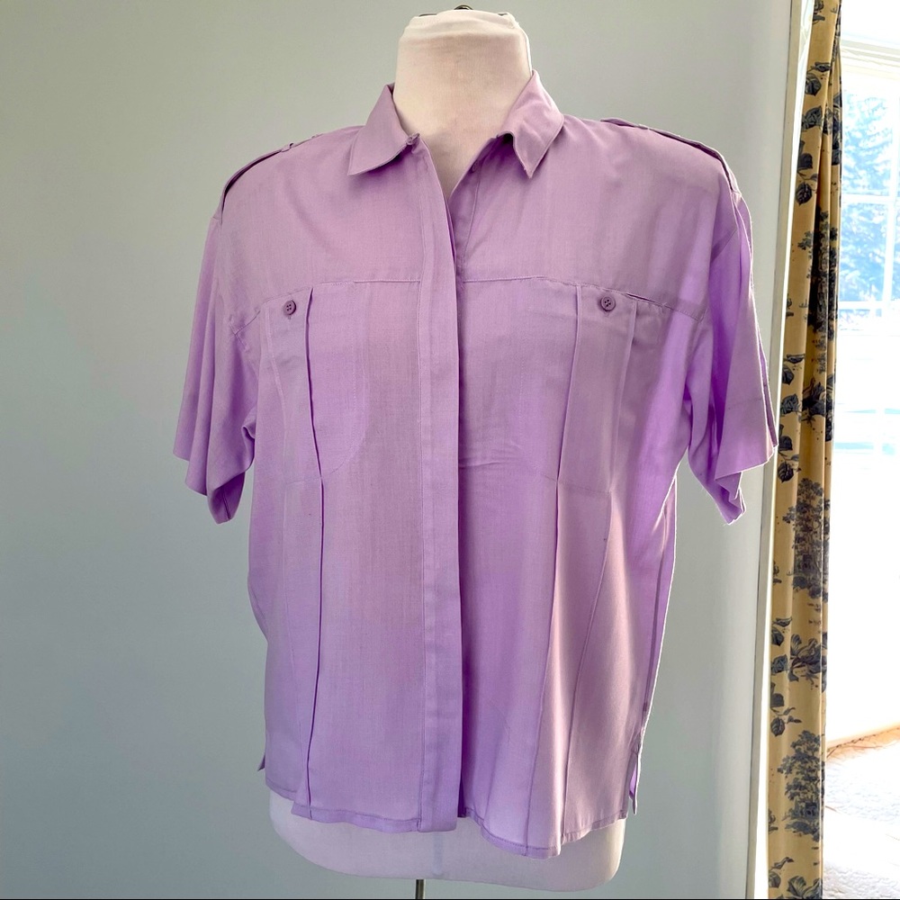 Chic-Changeables Purple Short Sleeve Blouse